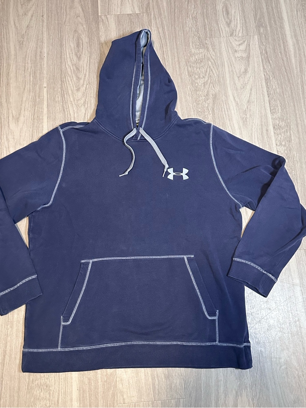 Under Armour Charged Cotton Loose ColdGear Sweatshirt Hoodie Mens 2XL Blue